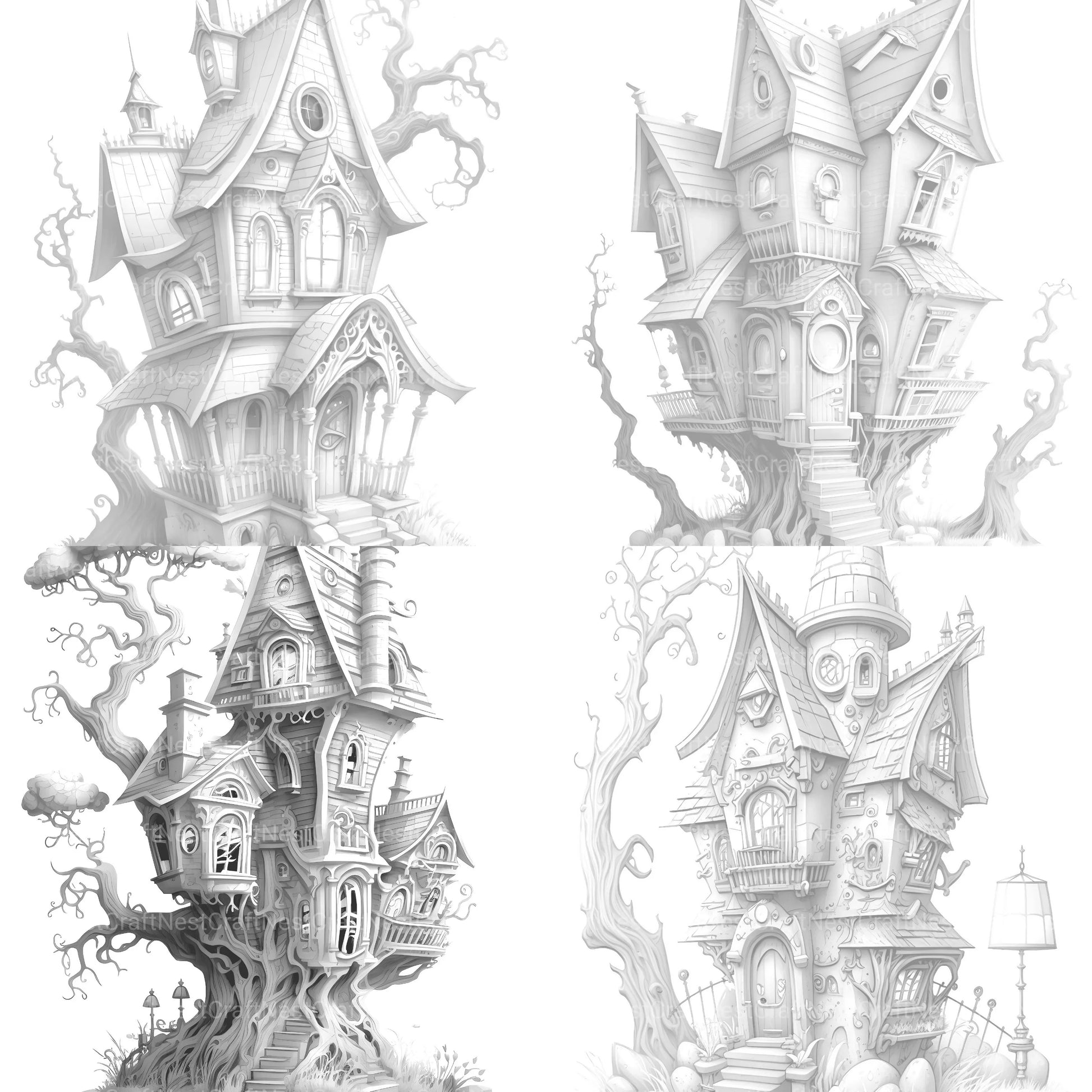 Haunted House Coloring Book - CraftNest - Digital Crafting and Art