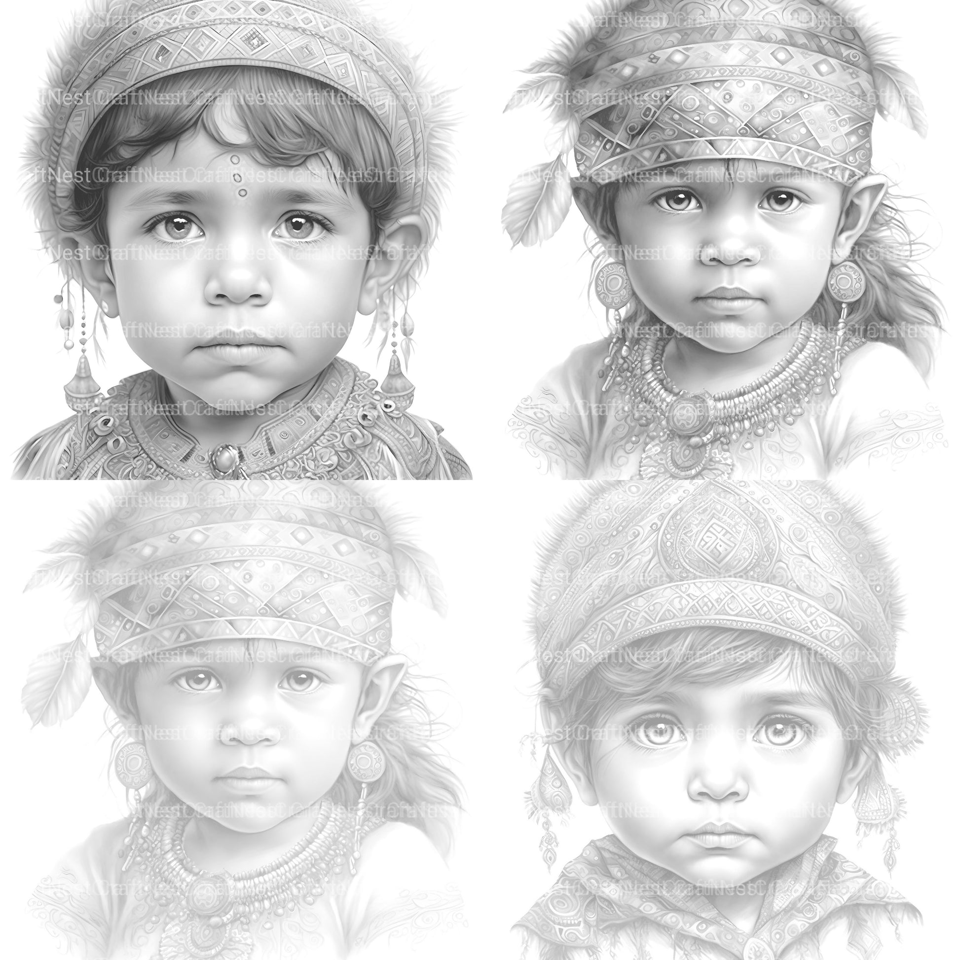 Inca Girl Coloring Book - CraftNest - Digital Crafting and Art