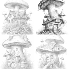 Mushroom House Coloring Book - CraftNest - Digital Crafting and Art