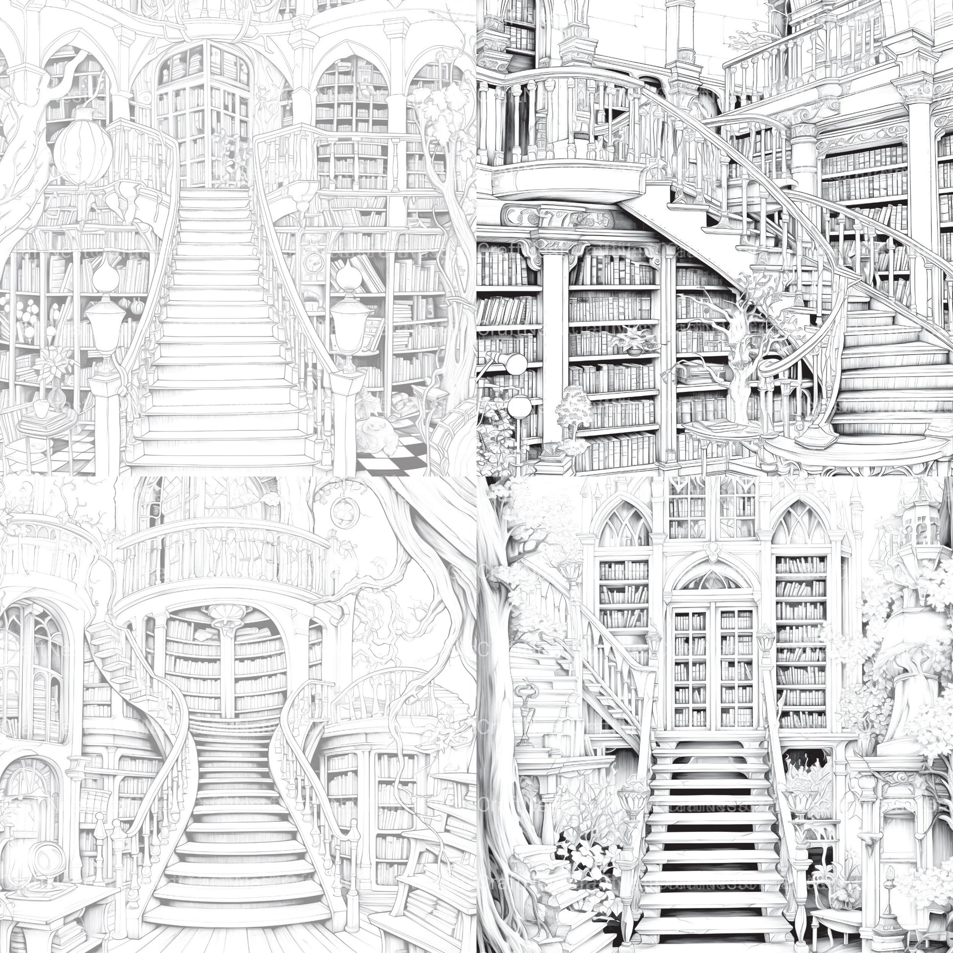 Enchanted Library Coloring Book - CraftNest - Digital Crafting and Art