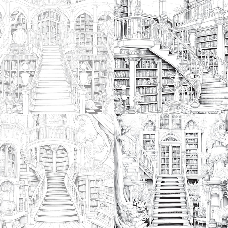 Enchanted Library Coloring Book - CraftNest - Digital Crafting and Art