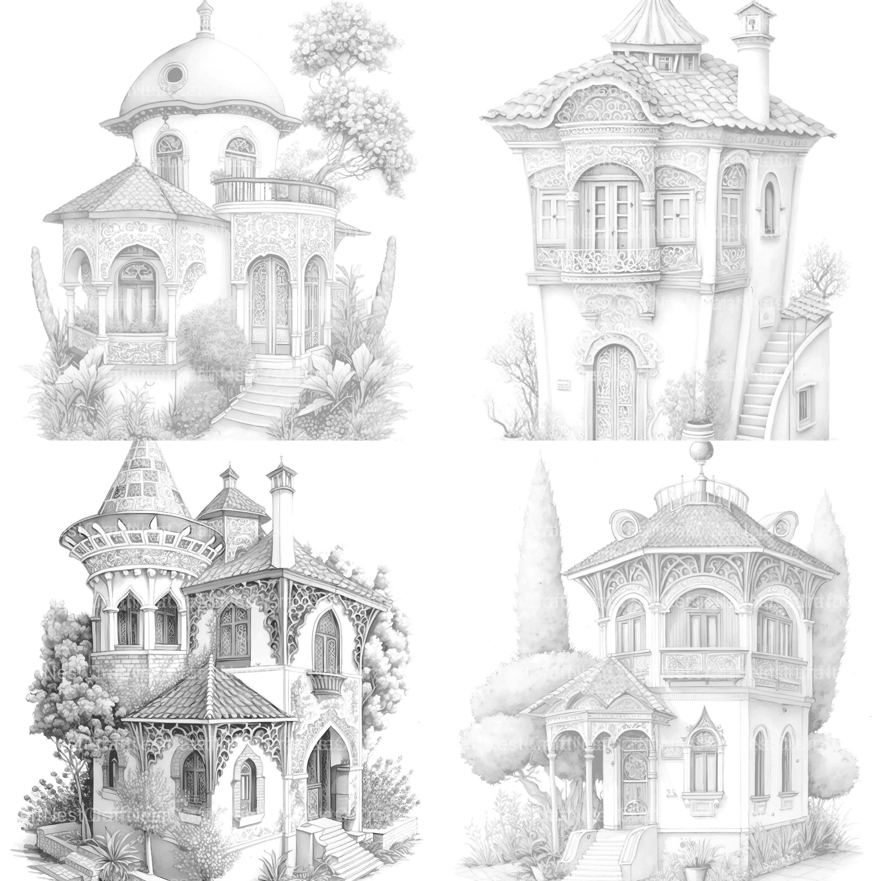 Turkish Tiny House Coloring Book - CraftNest - Digital Crafting and Art
