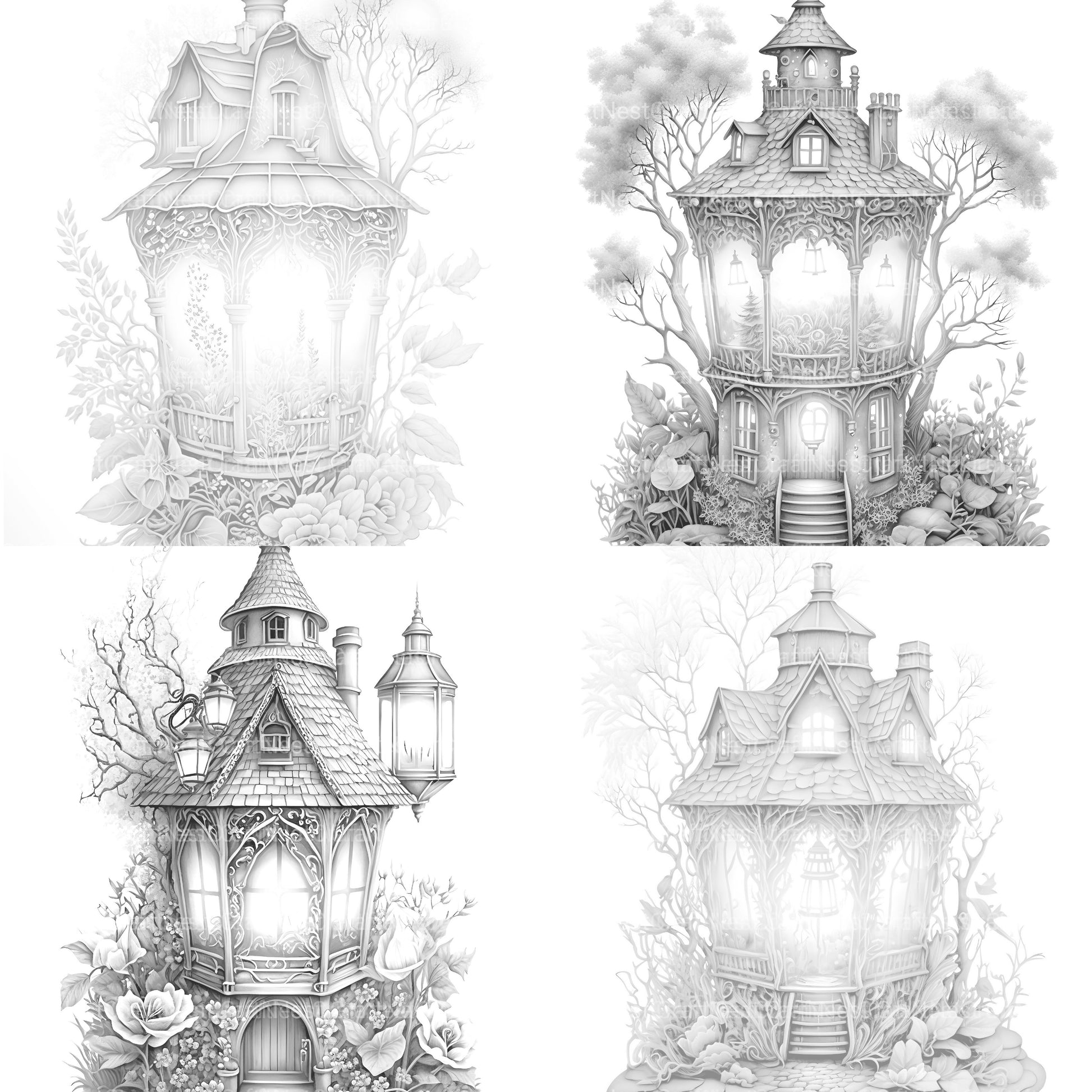 Lantern Fairy House Coloring Book - CraftNest - Digital Crafting and Art