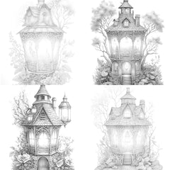 Lantern Fairy House Coloring Book - CraftNest - Digital Crafting and Art