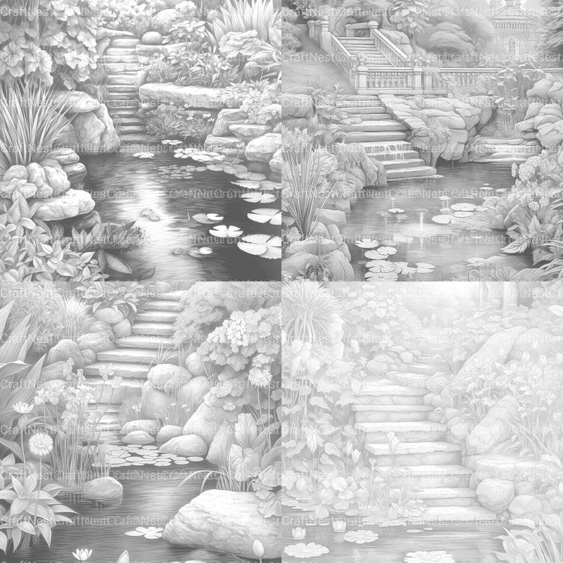 Water Garden Coloring Book - CraftNest - Digital Crafting and Art