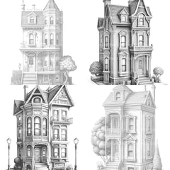 Townhouse Tiny House Coloring Book - CraftNest - Digital Crafting and Art