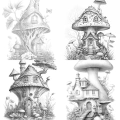 Magical Mushroom House Coloring Book - CraftNest - Digital Crafting and Art