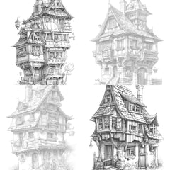 Medieval Tiny House Coloring Book - CraftNest - Digital Crafting and Art