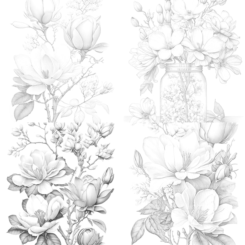 Magnolia Flower Coloring Book - CraftNest - Digital Crafting and Art