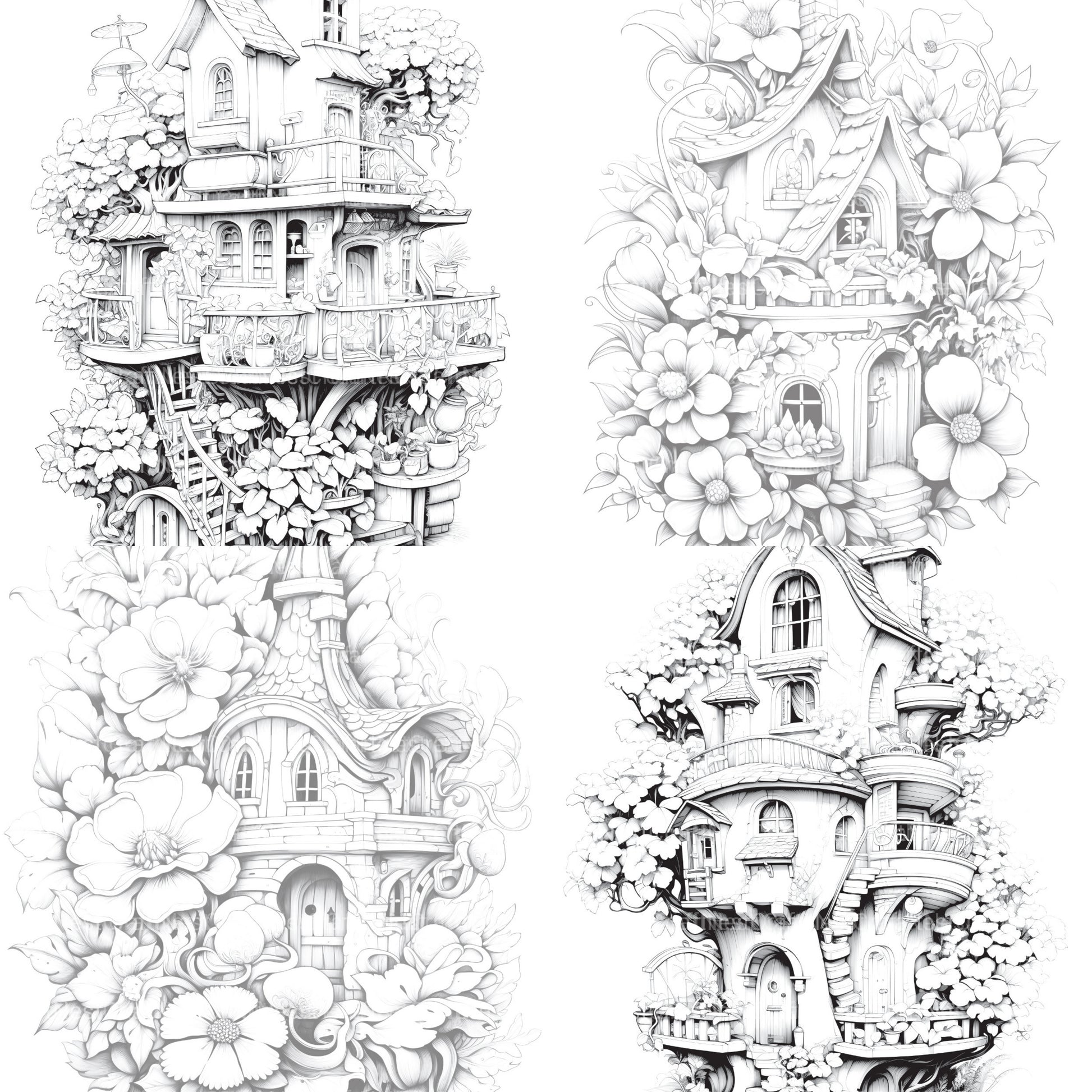 Blooming House Coloring Book - CraftNest - Digital Crafting and Art