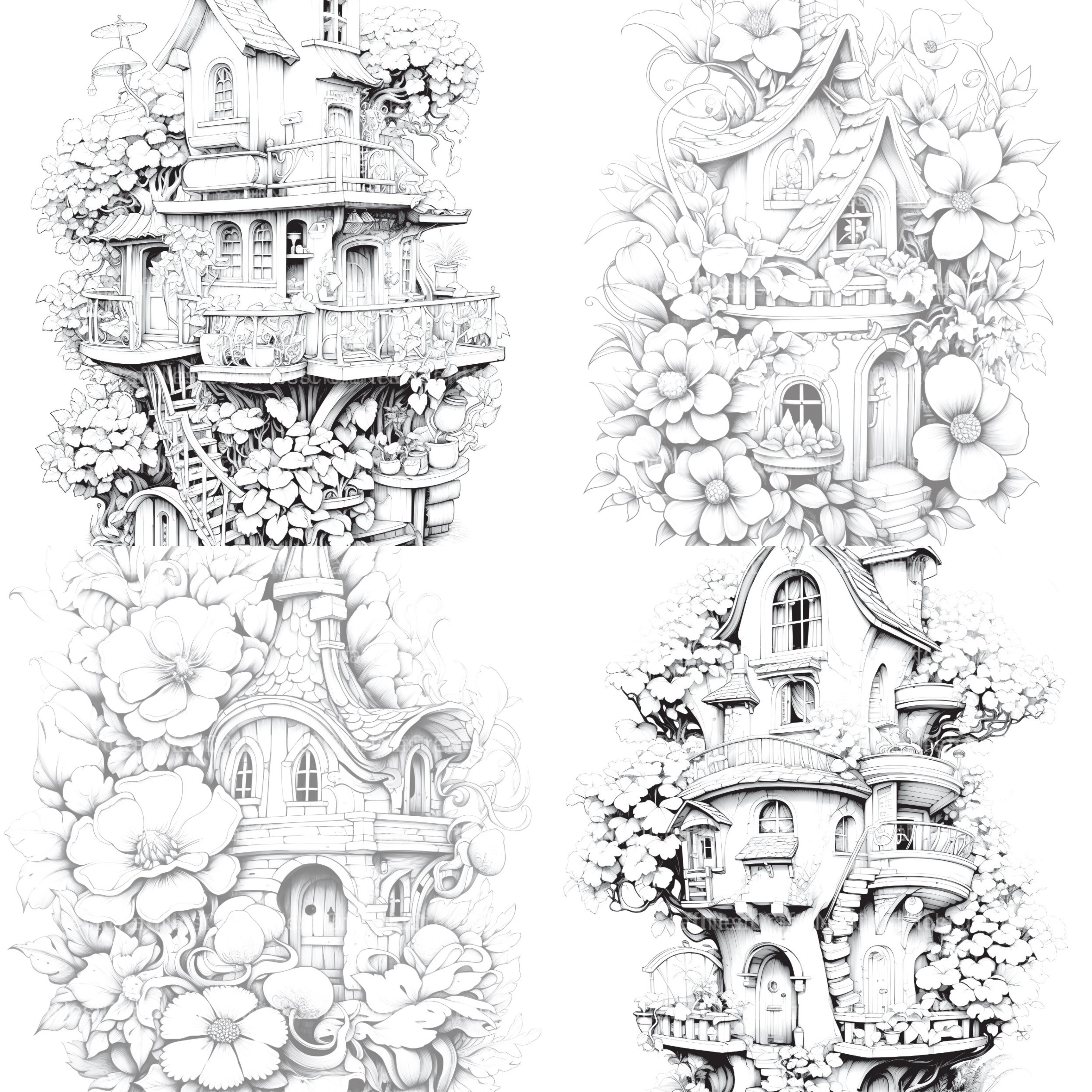 Blooming House Coloring Book - CraftNest - Digital Crafting and Art
