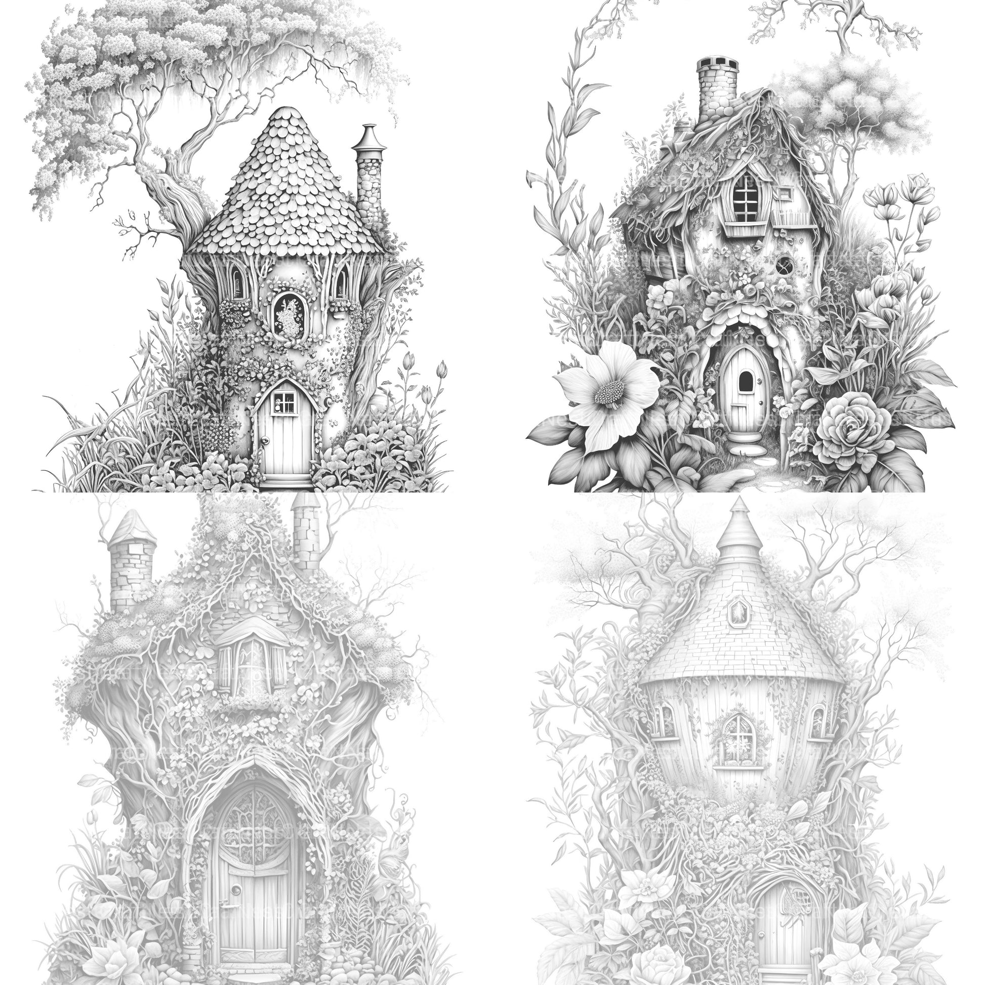 Secret Garden Fairy House Coloring Book - CraftNest - Digital Crafting and Art