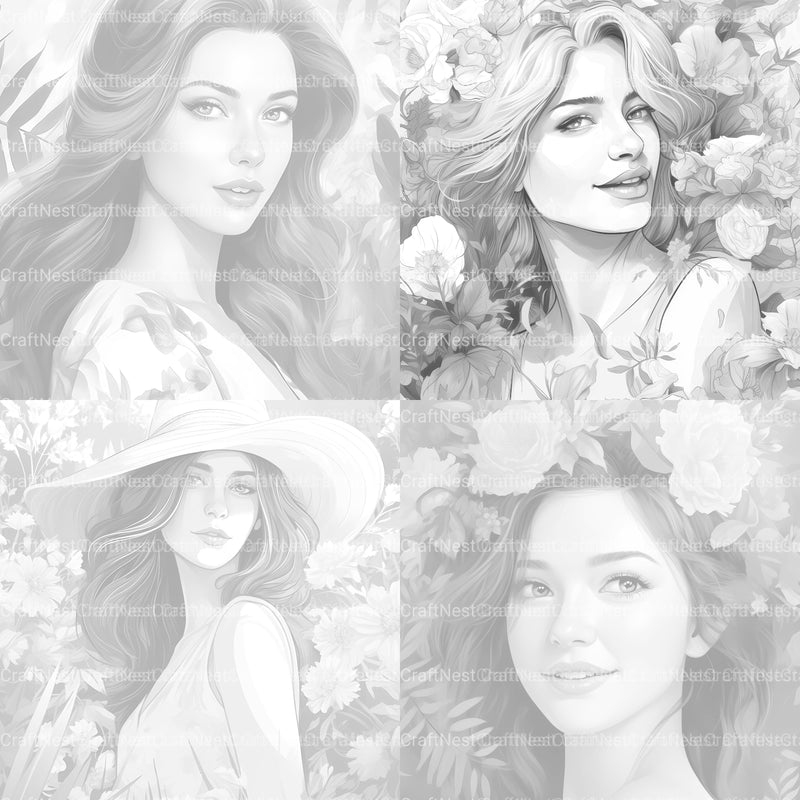 Beautiful Woman Coloring Book - CraftNest - Digital Crafting and Art