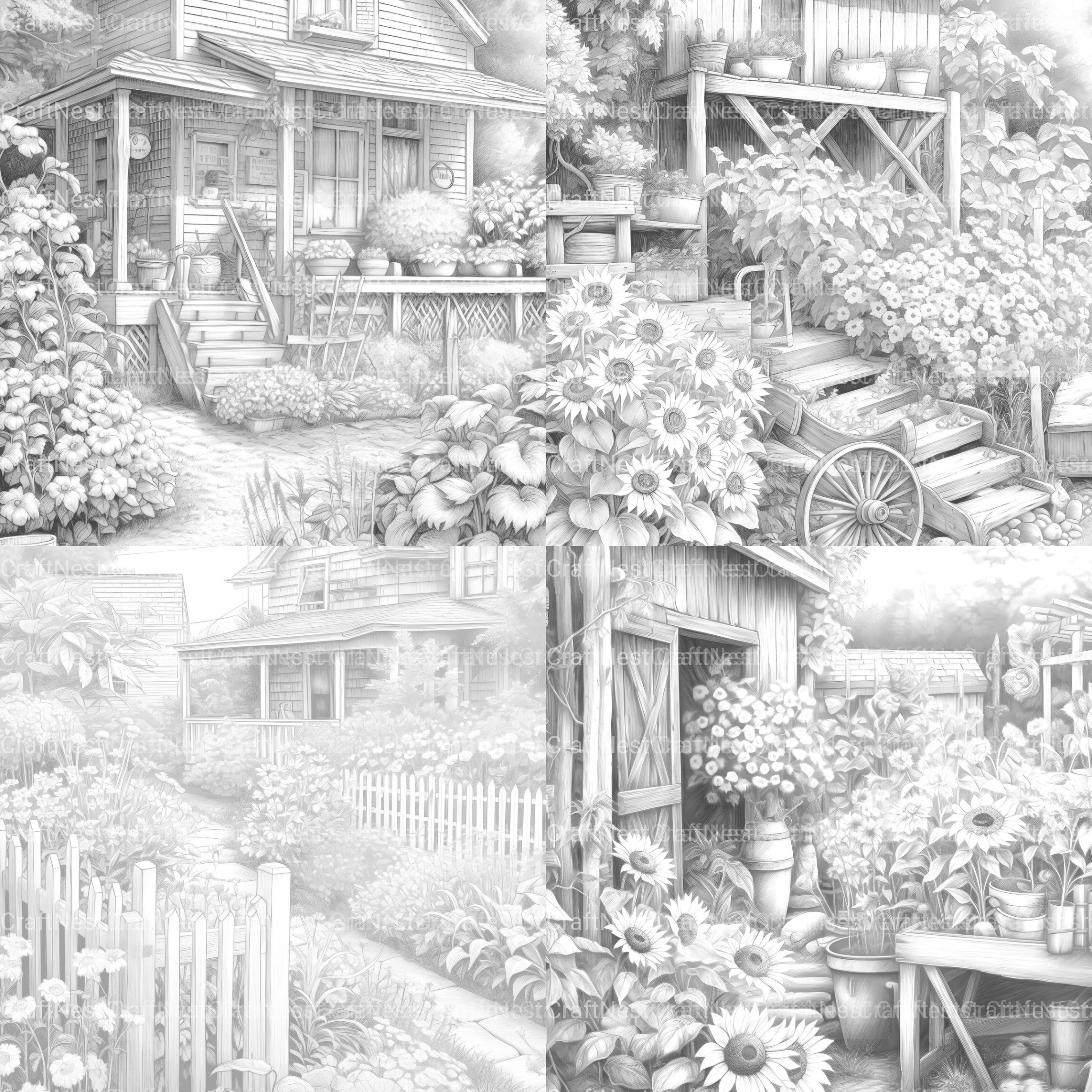 Farmers Garden Coloring Book - CraftNest - Digital Crafting and Art