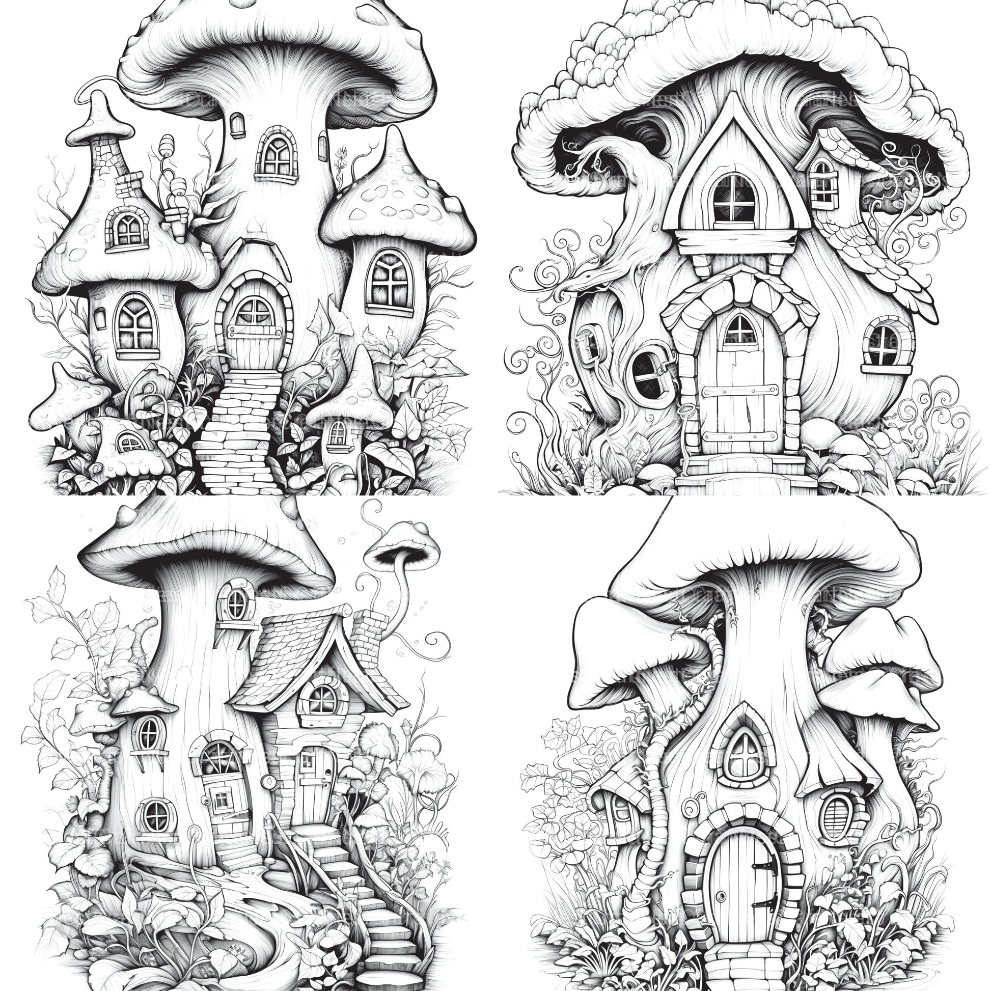 Fairy Houses Coloring Book - CraftNest - Digital Crafting and Art