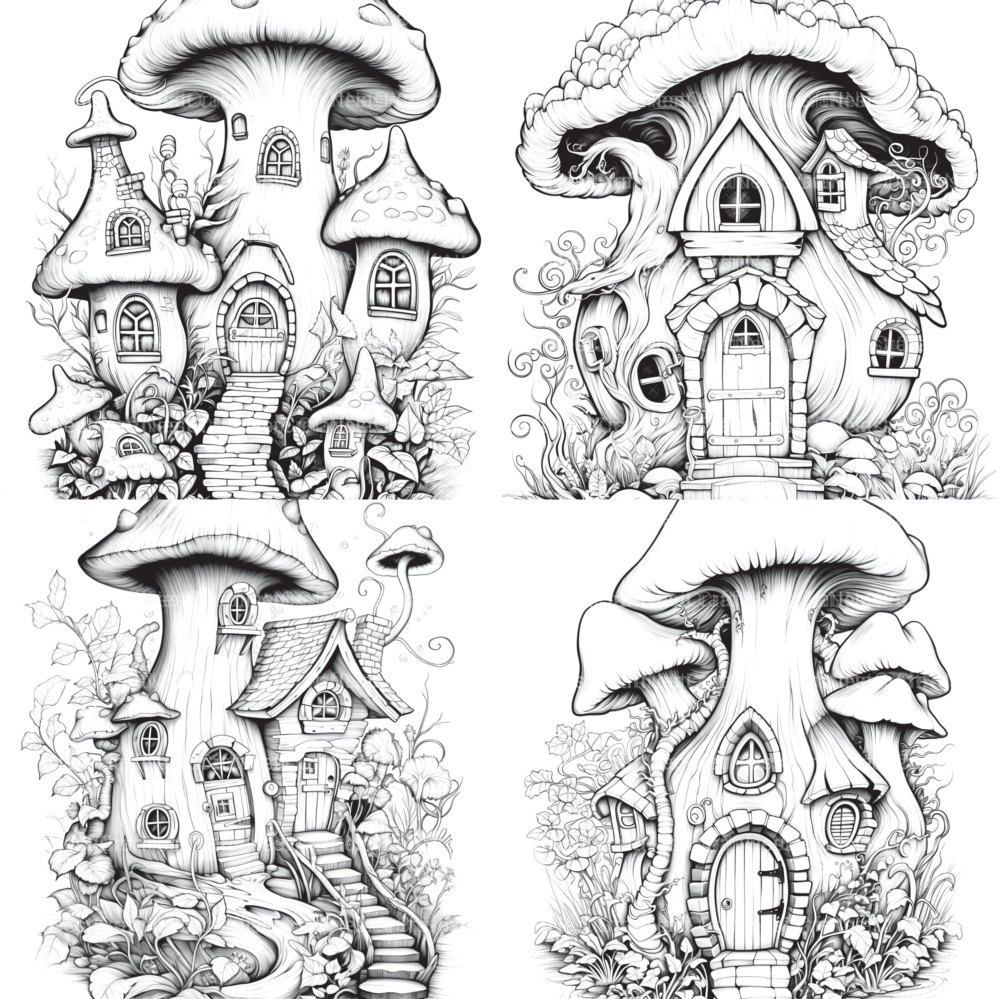 Fairy Houses Coloring Book - CraftNest - Digital Crafting and Art