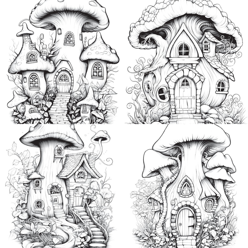 Fairy Houses Coloring Book - CraftNest - Digital Crafting and Art