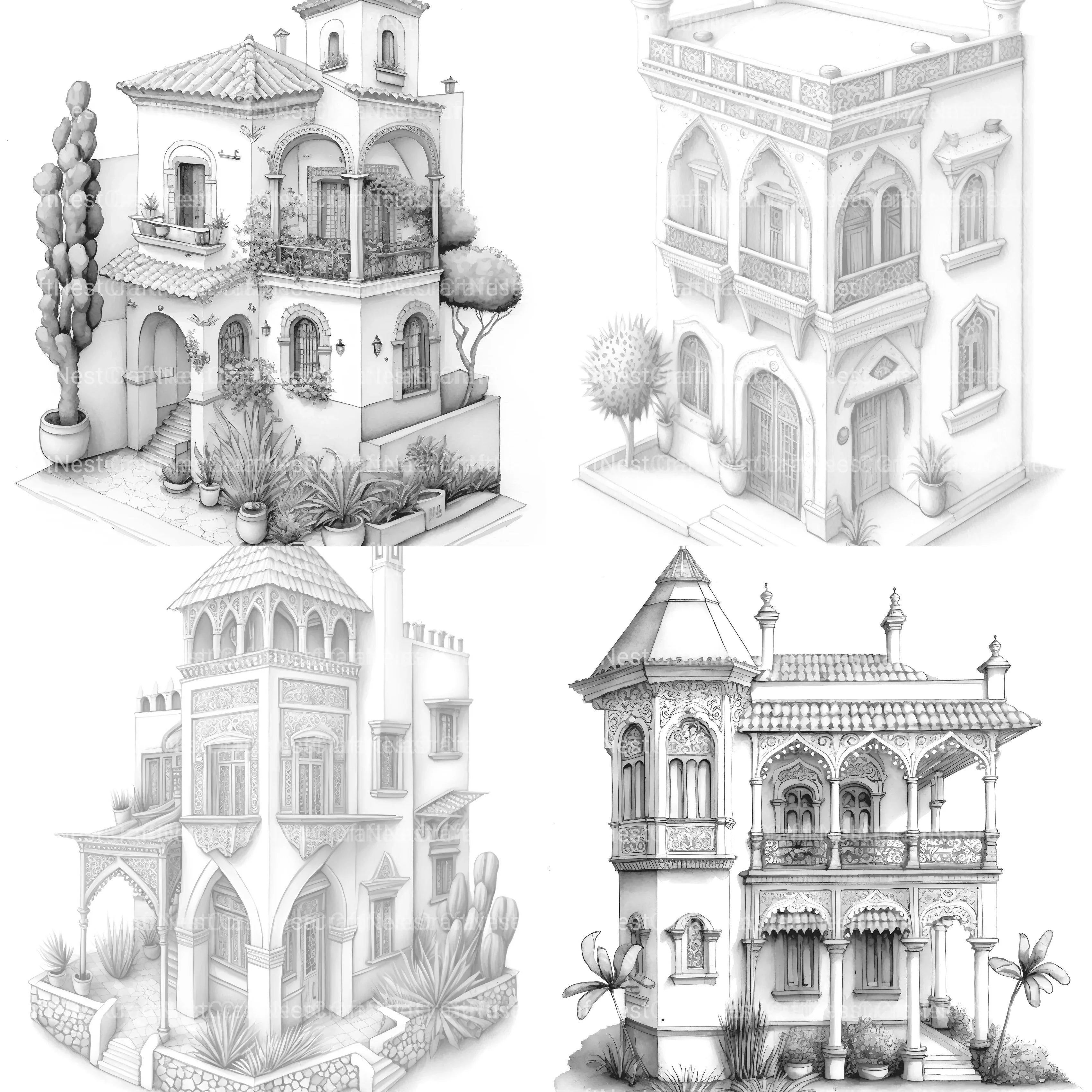 Moroccan Tiny House Coloring Book - CraftNest - Digital Crafting and Art