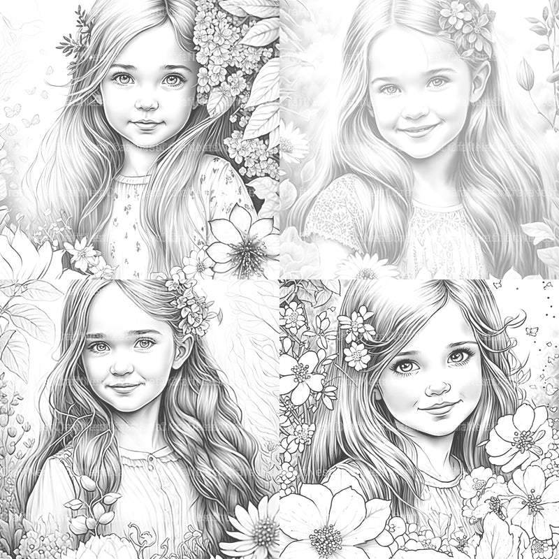 Flower Girl Coloring Book - CraftNest - Digital Crafting and Art