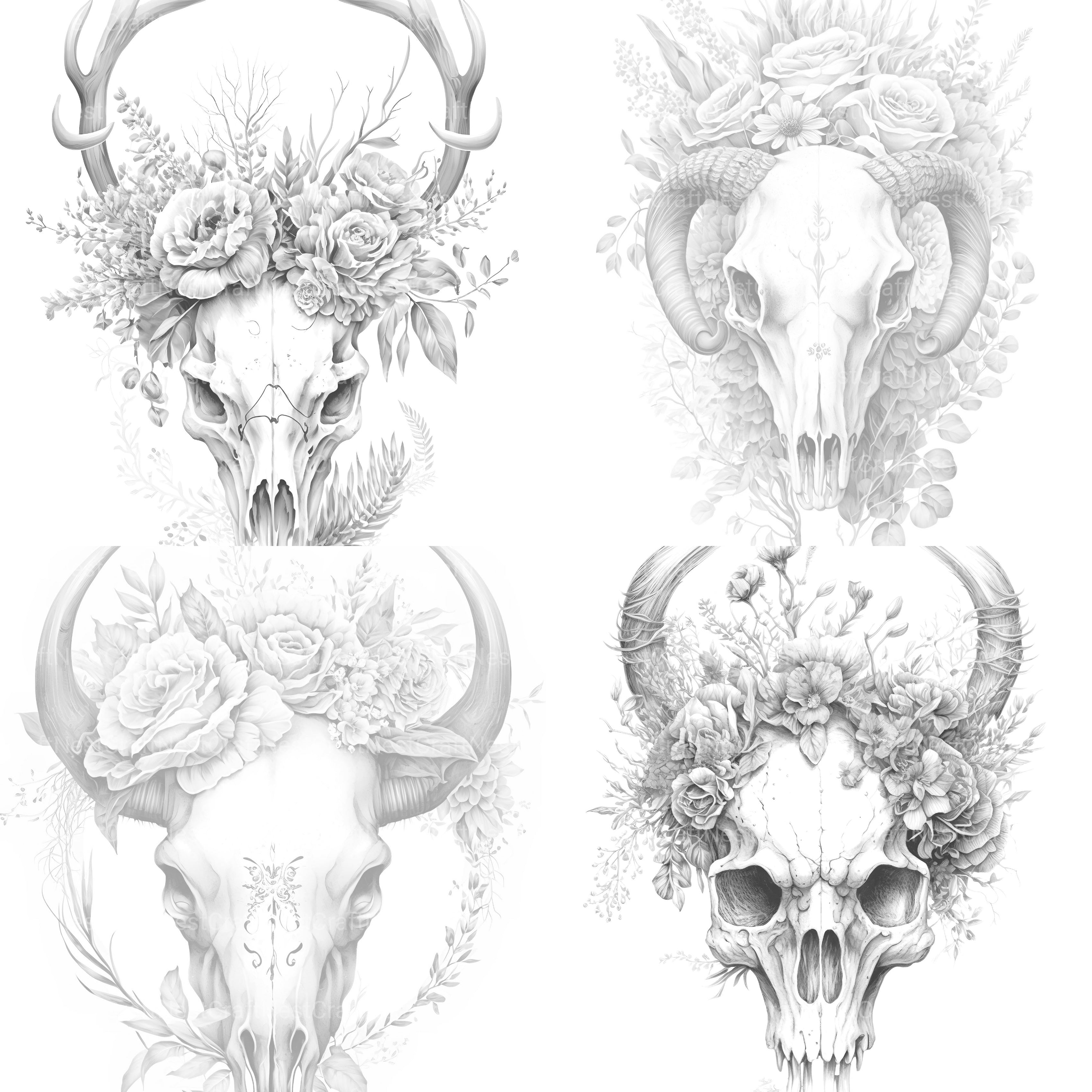 Floral Skull Coloring Book - CraftNest - Digital Crafting and Art