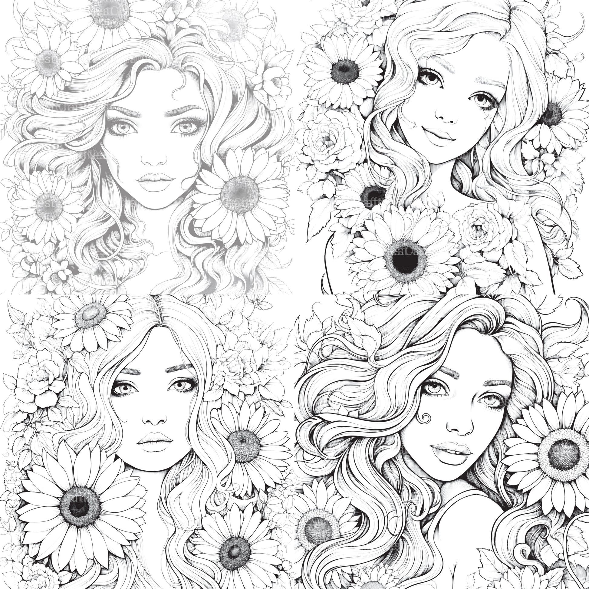 Venetian Carnival Woman Coloring Book - CraftNest - Digital Crafting and Art