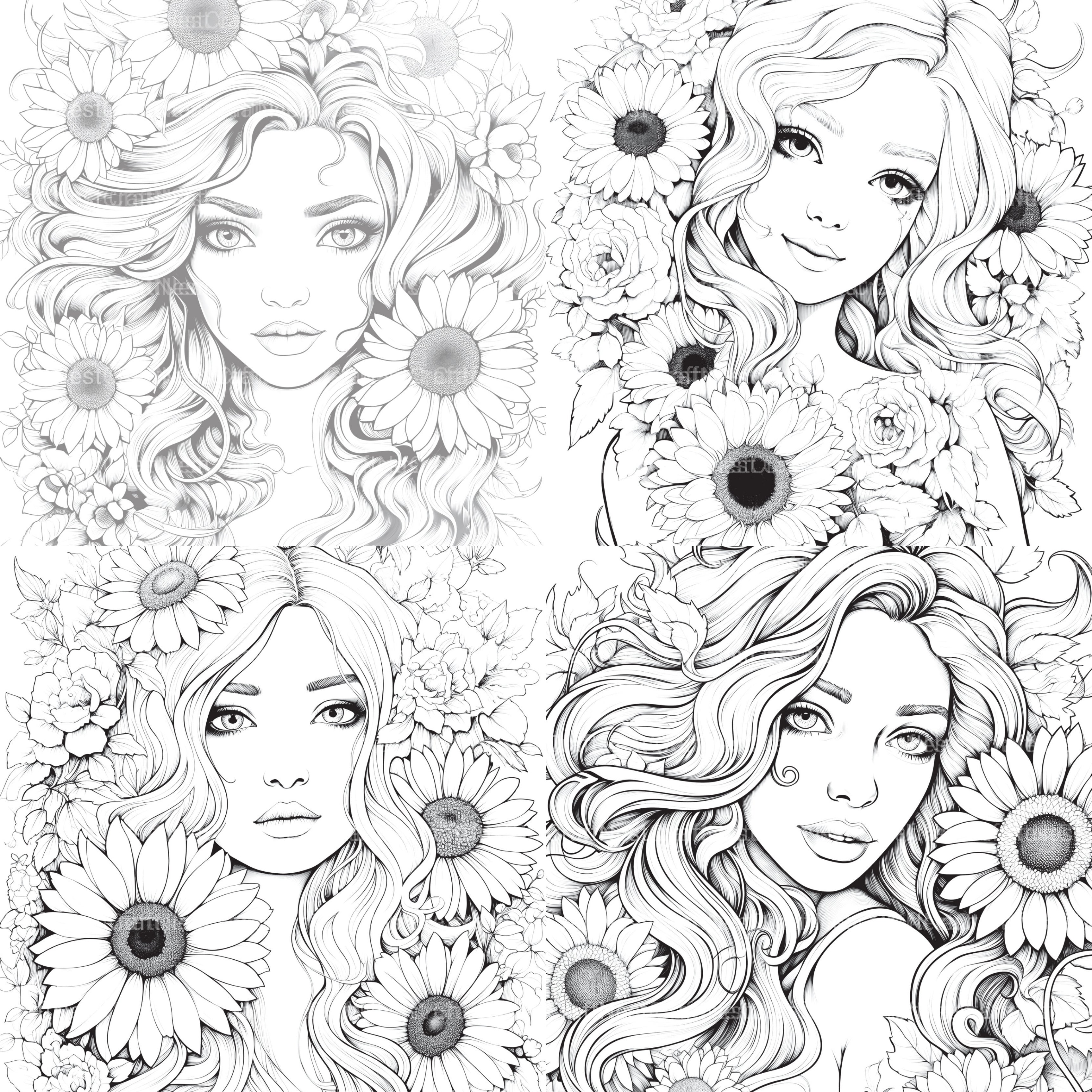 Venetian Carnival Woman Coloring Book - CraftNest - Digital Crafting and Art
