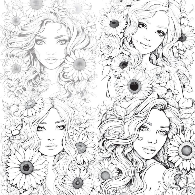Venetian Carnival Woman Coloring Book - CraftNest - Digital Crafting and Art