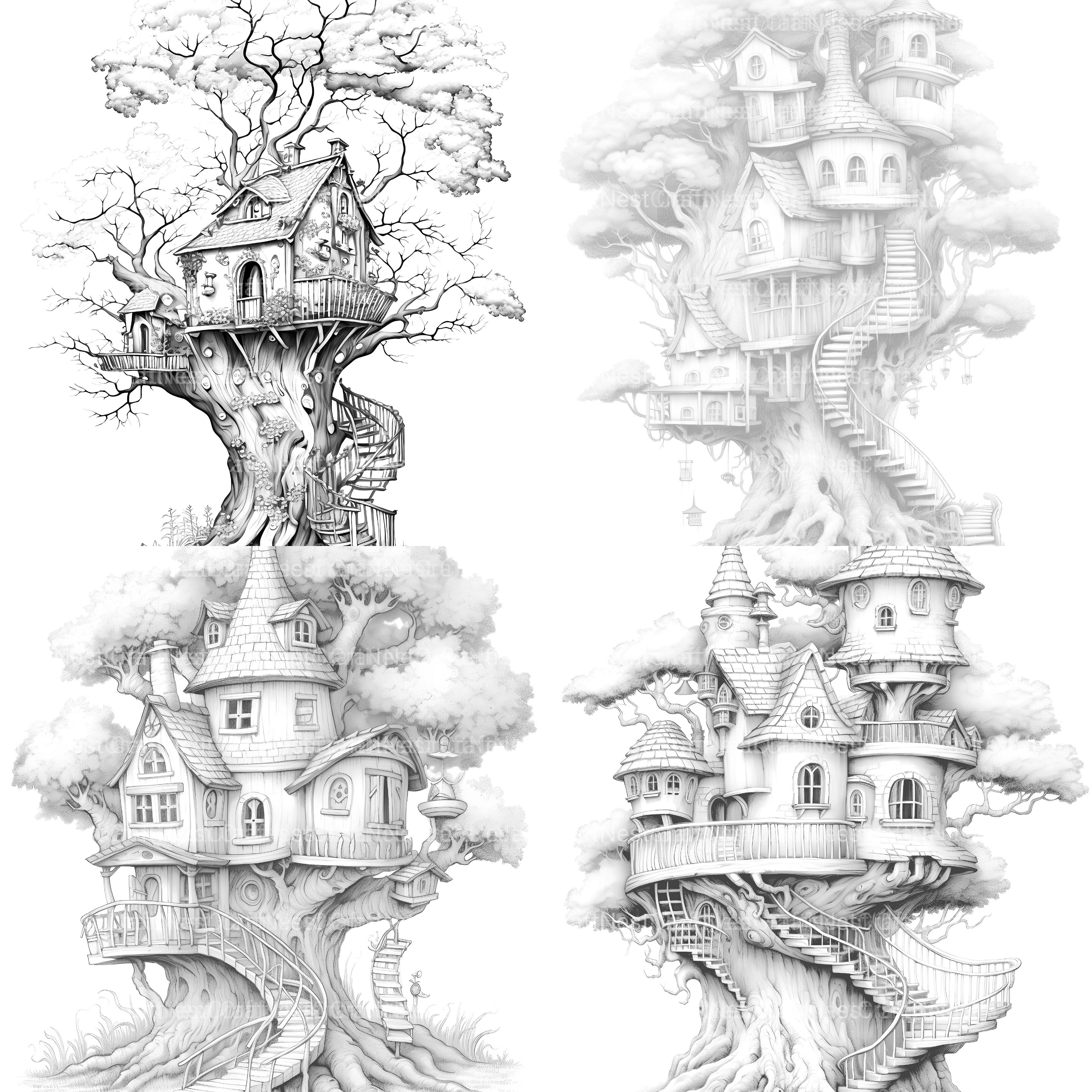 Treehouse Coloring Book 2 - CraftNest - Digital Crafting and Art