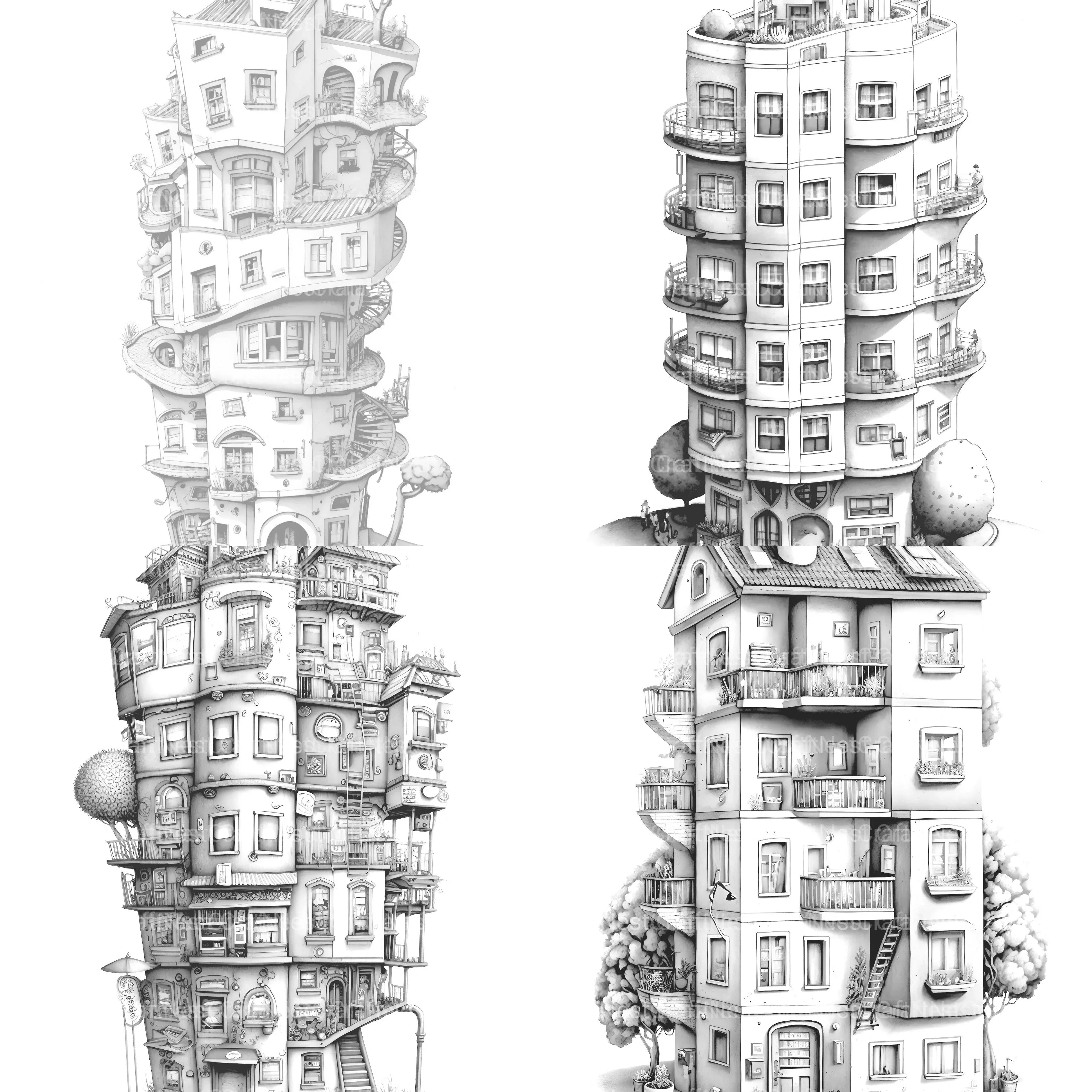 Condominium Tiny House Coloring Book - CraftNest - Digital Crafting and Art