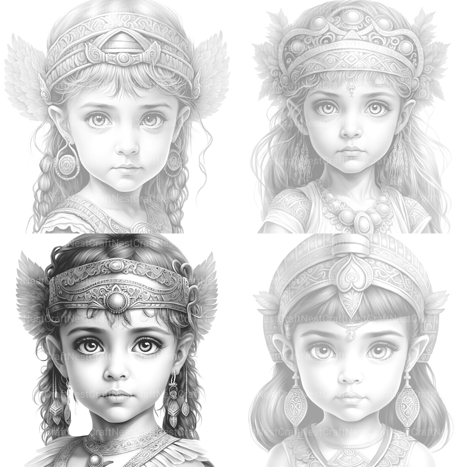Cute Egyptian Girl Coloring Book - CraftNest - Digital Crafting and Art