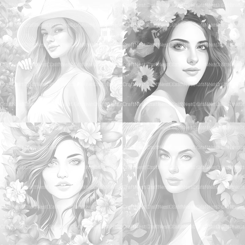 Beautiful Woman Coloring Book - CraftNest - Digital Crafting and Art