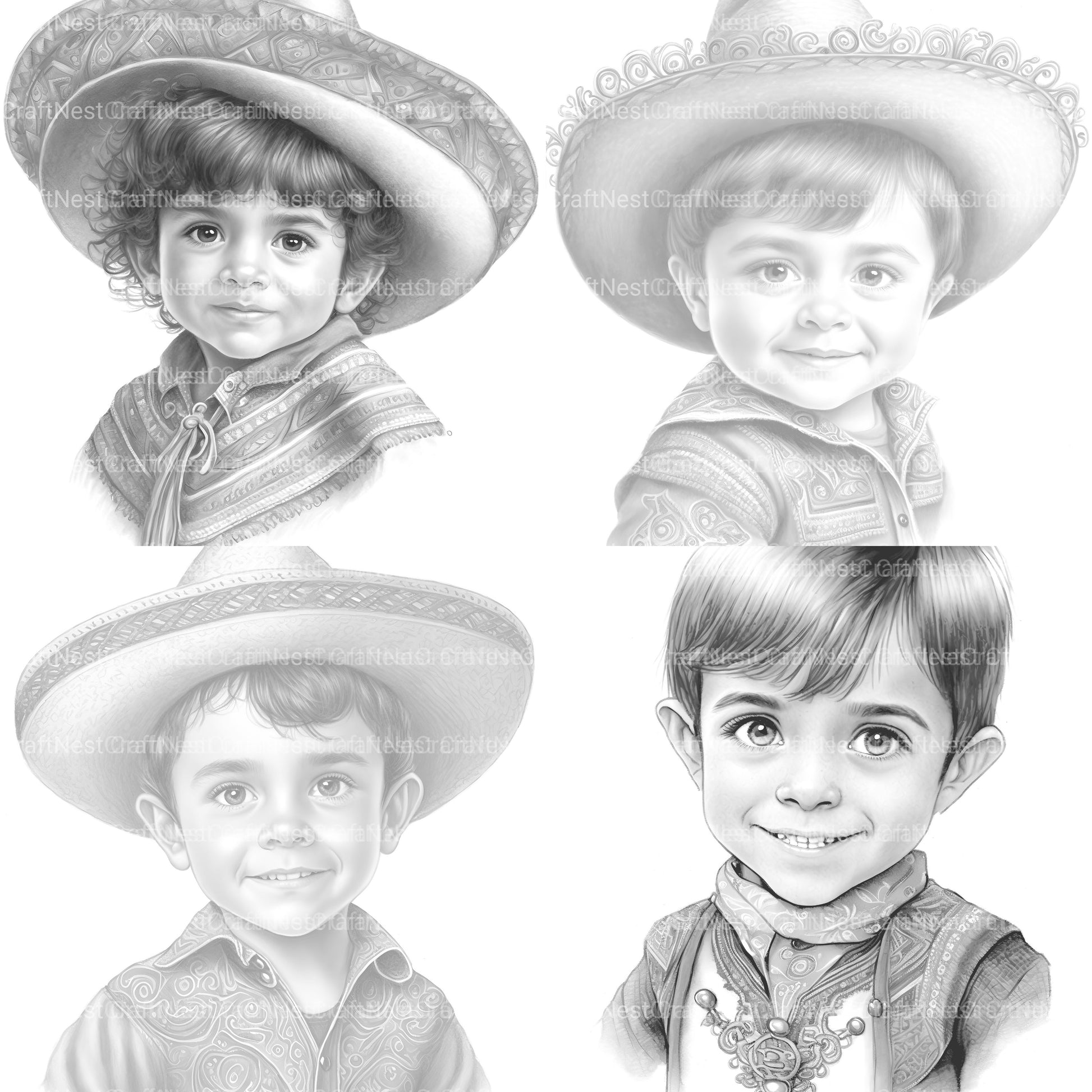 Cute Mexican Boy Coloring Book - CraftNest - Digital Crafting and Art