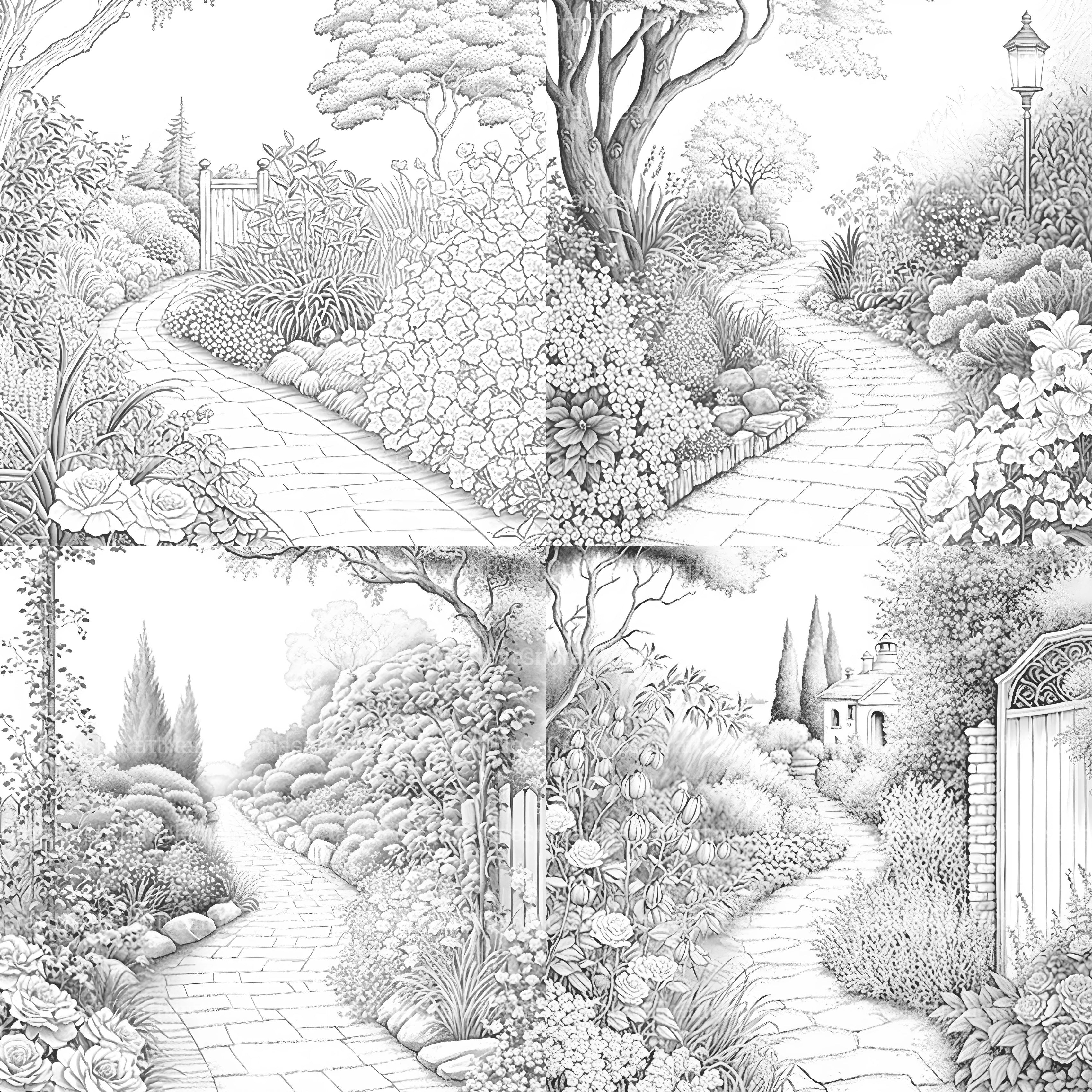 Garden Path Coloring Book - CraftNest - Digital Crafting and Art
