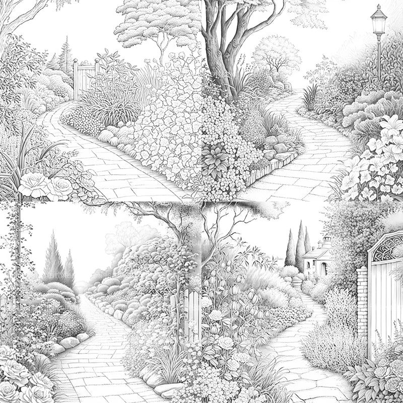 Garden Path Coloring Book - CraftNest - Digital Crafting and Art