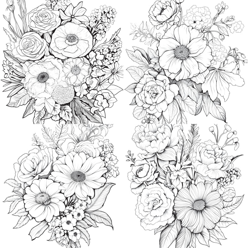 Flower Coloring Book 2 - CraftNest - Digital Crafting and Art