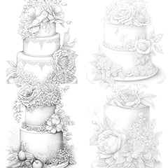 Floral Wedding Cake Coloring Book - CraftNest - Digital Crafting and Art