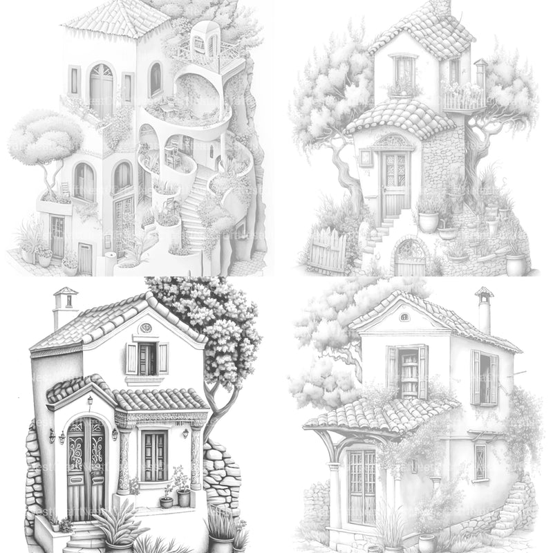 Greek Tiny House Coloring Book - CraftNest - Digital Crafting and Art