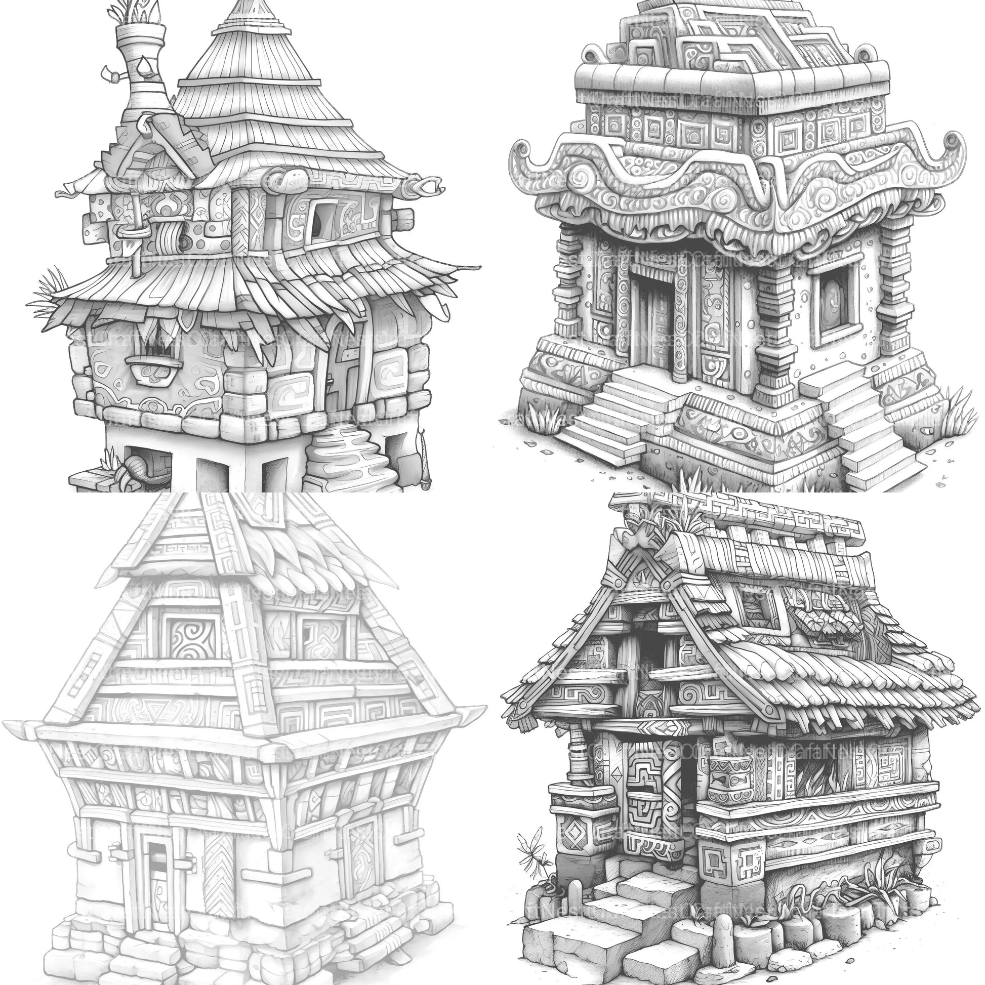 Castle Tiny House Coloring Book - CraftNest - Digital Crafting and Art