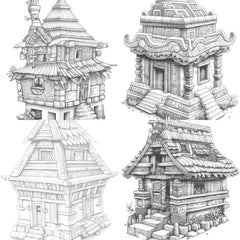 Castle Tiny House Coloring Book - CraftNest - Digital Crafting and Art