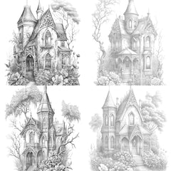 Gothic House Coloring Book - CraftNest - Digital Crafting and Art