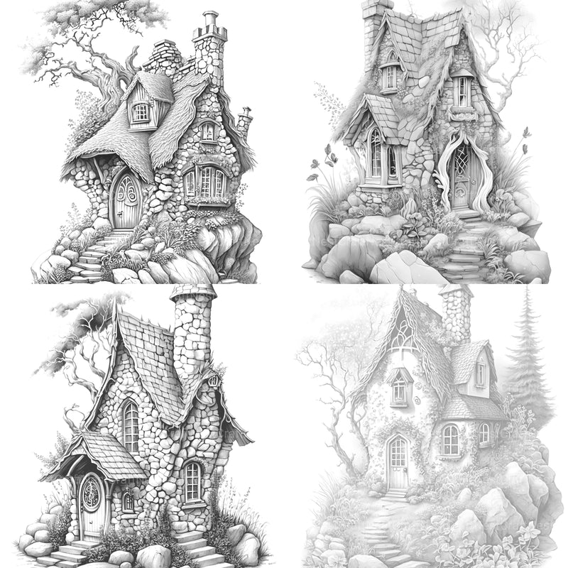 Stone Fairy House Coloring Book - CraftNest - Digital Crafting and Art