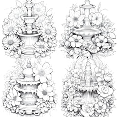 Blooming Fountain Coloring Book - CraftNest - Digital Crafting and Art