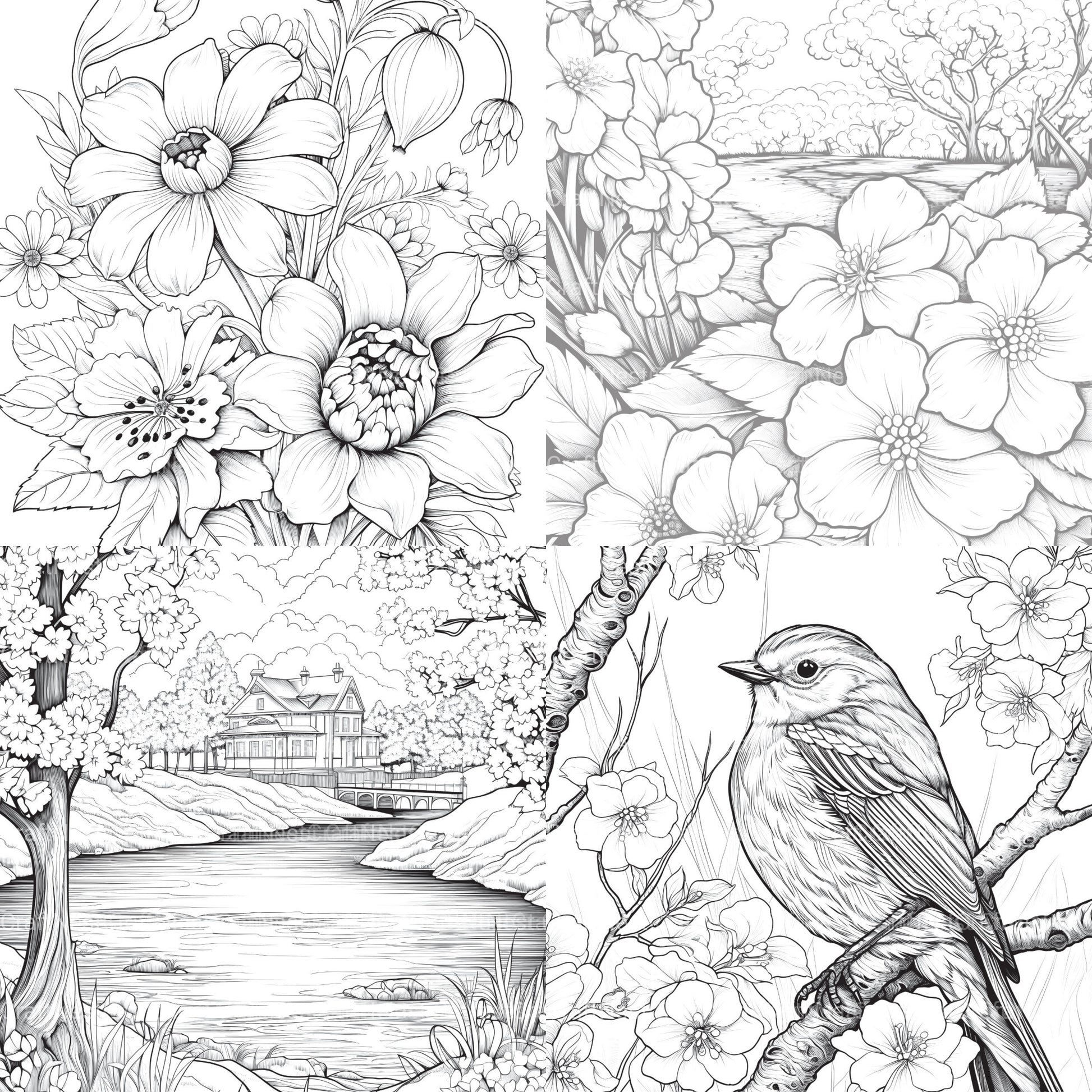 Springtime Garden Coloring Book - CraftNest - Digital Crafting and Art