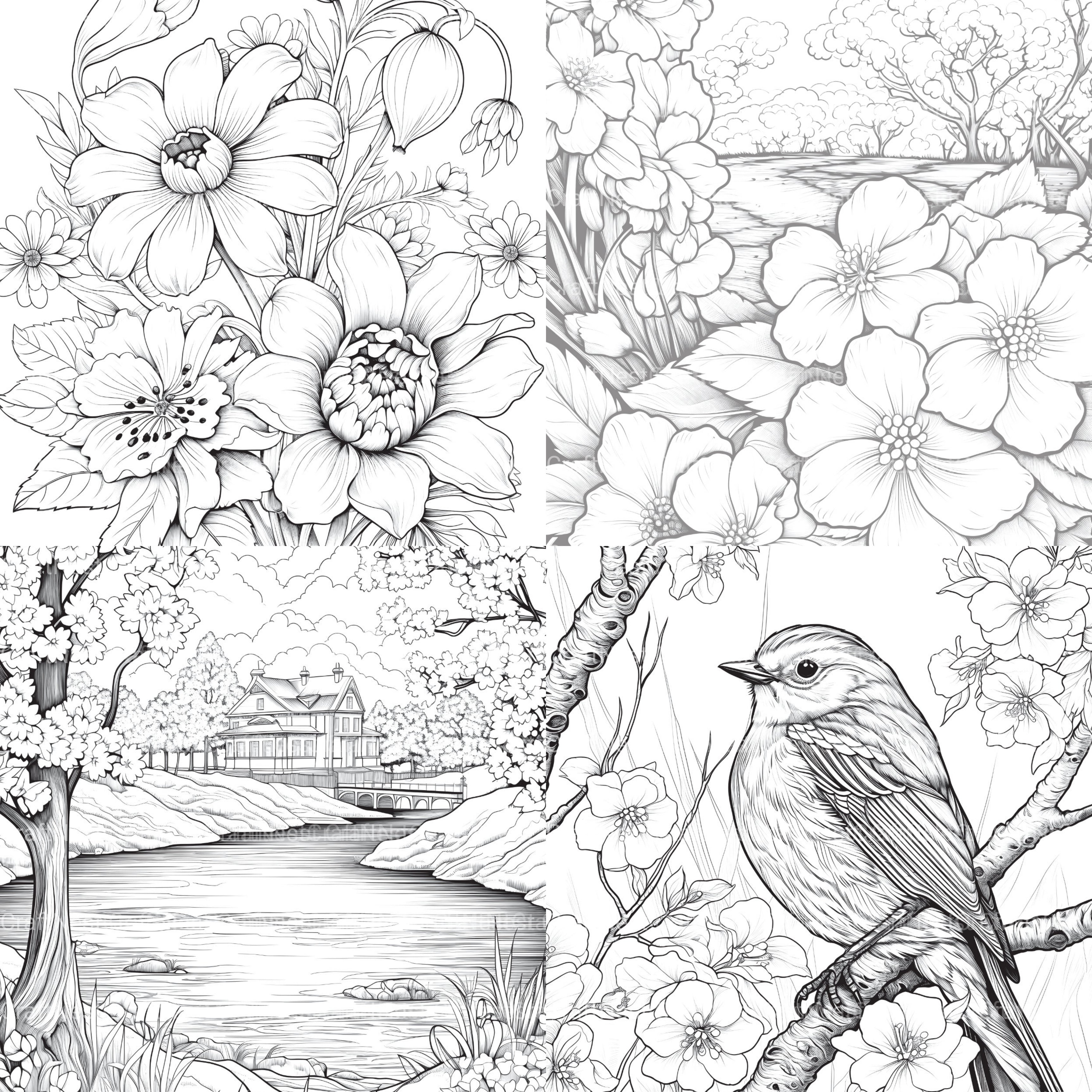 Springtime Garden Coloring Book - CraftNest - Digital Crafting and Art