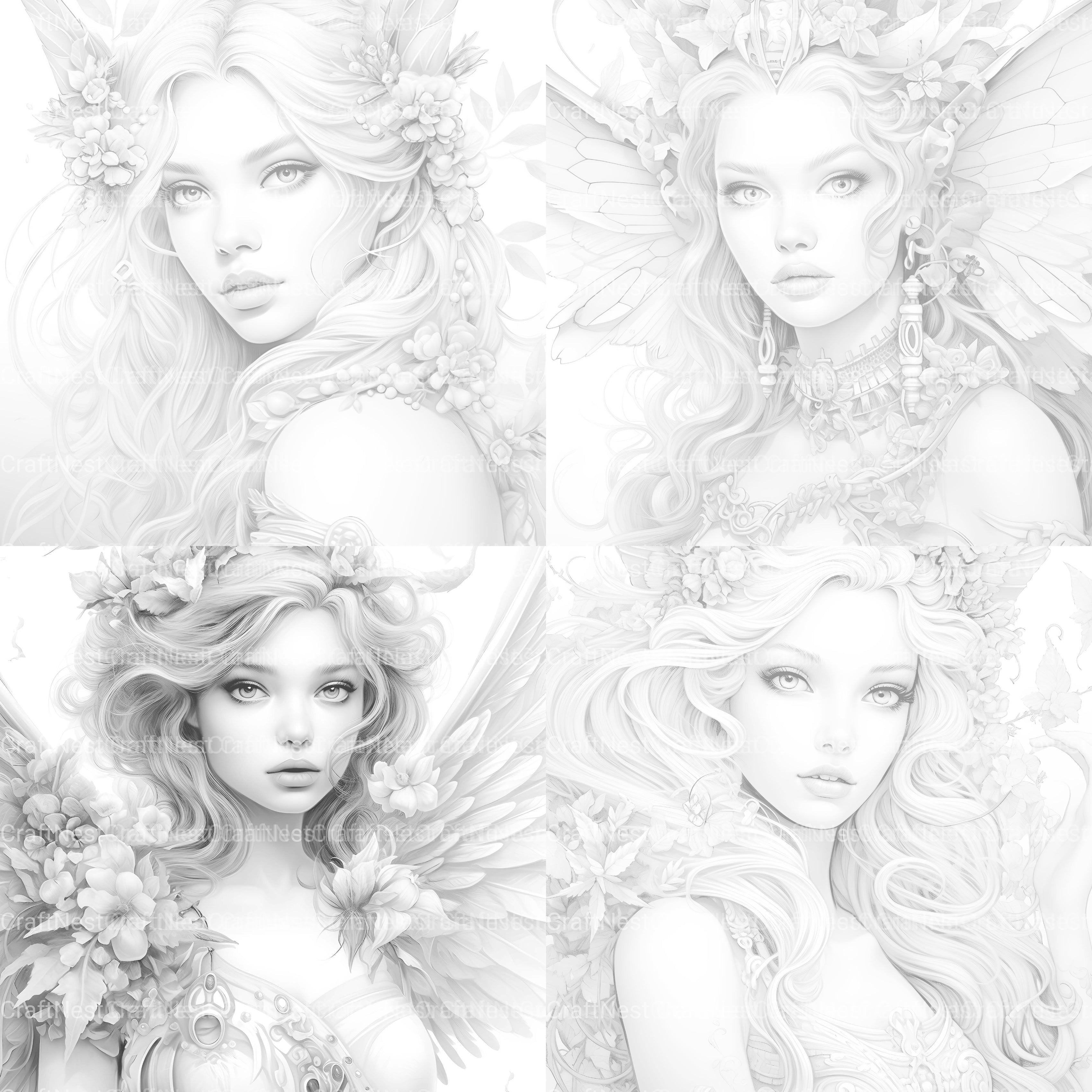 Beautiful Fairy Coloring Book - CraftNest - Digital Crafting and Art
