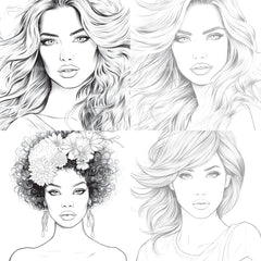 Beautiful Women Coloring Book - CraftNest - Digital Crafting and Art