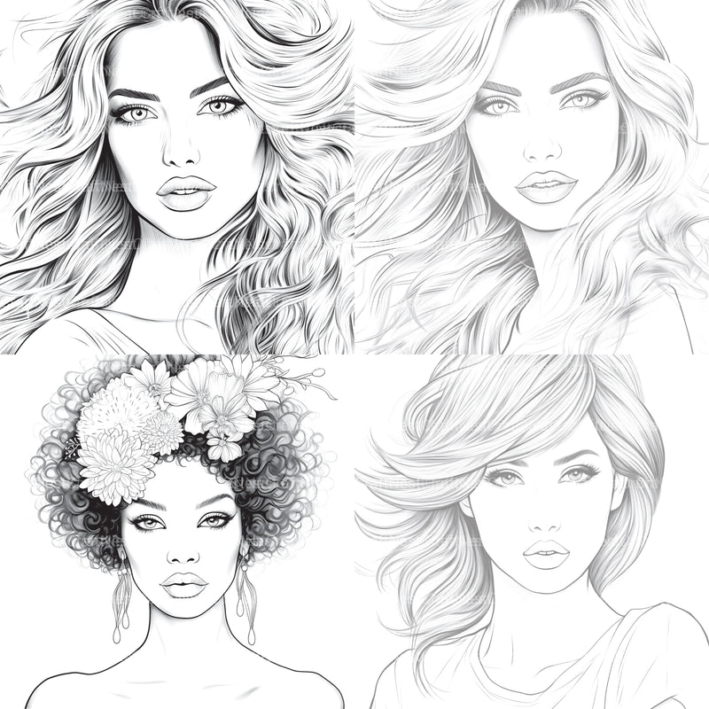 Beautiful Women Coloring Book - CraftNest - Digital Crafting and Art