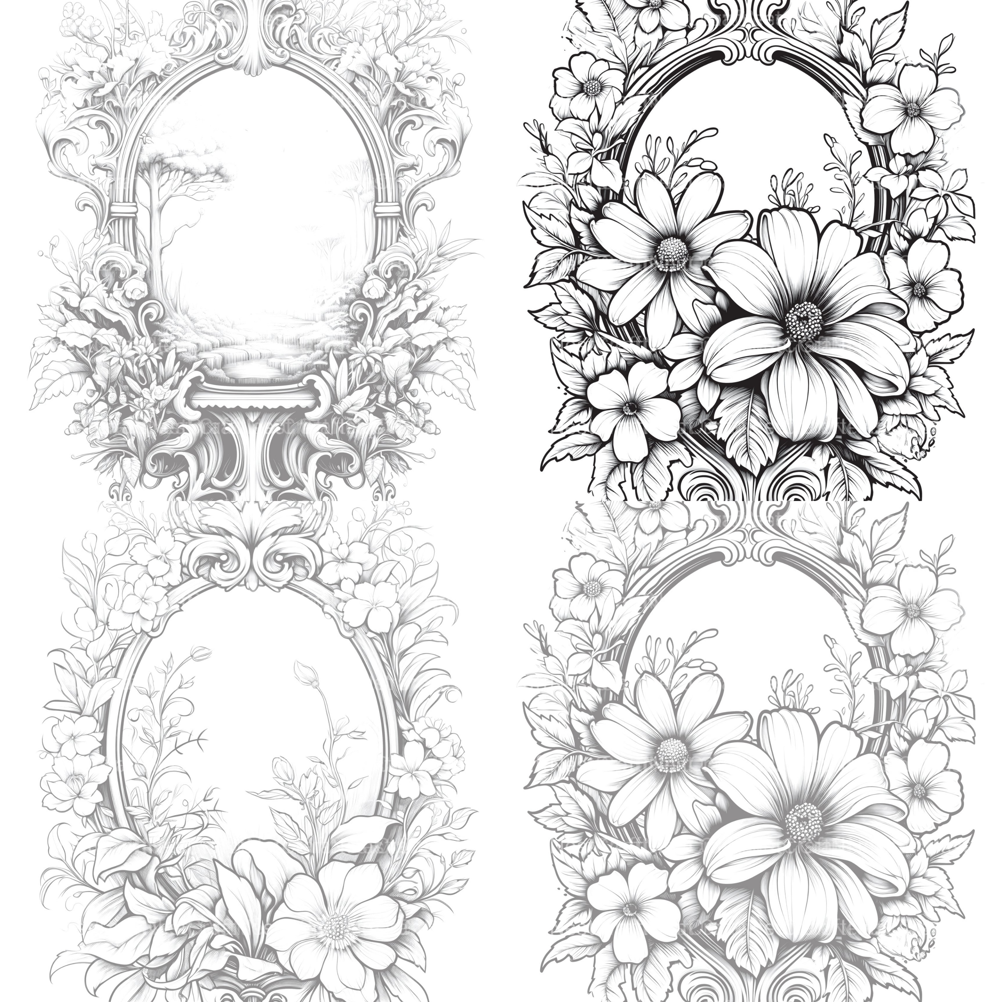 Blooming Mirror Coloring Book - CraftNest - Digital Crafting and Art