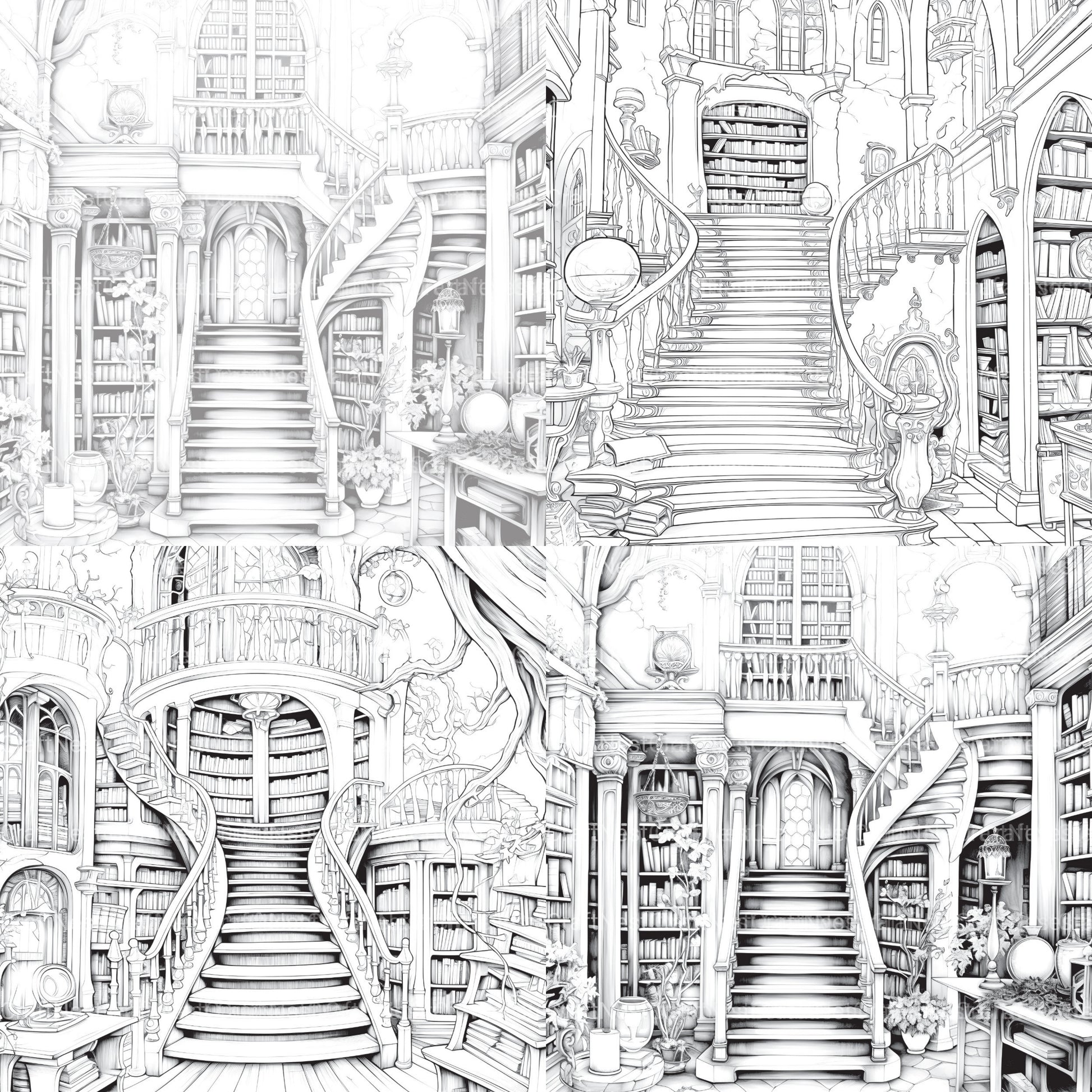 Enchanted Library Coloring Book - CraftNest - Digital Crafting and Art