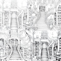 Enchanted Library Coloring Book - CraftNest - Digital Crafting and Art